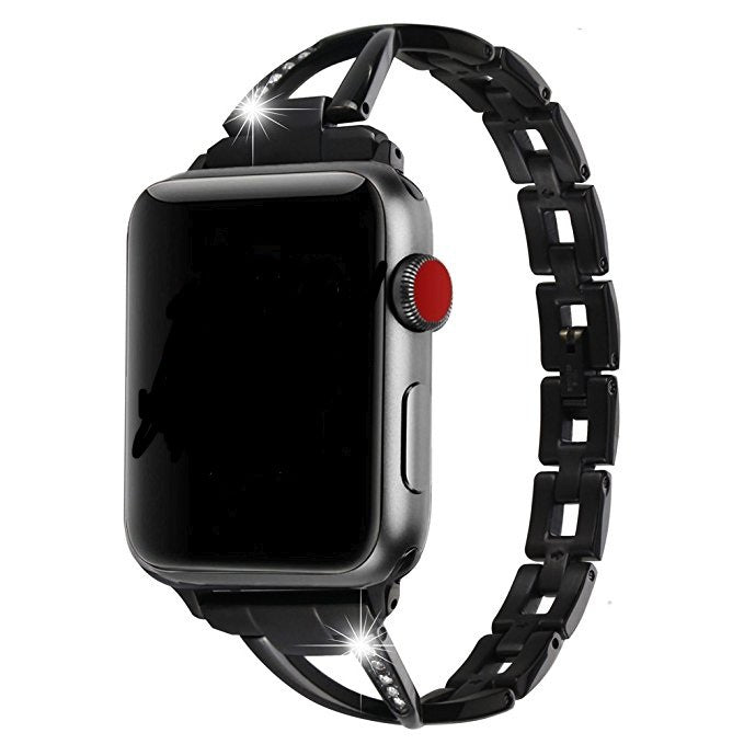 Apple Watch Band X-Type Stainless Steel with Diamonds